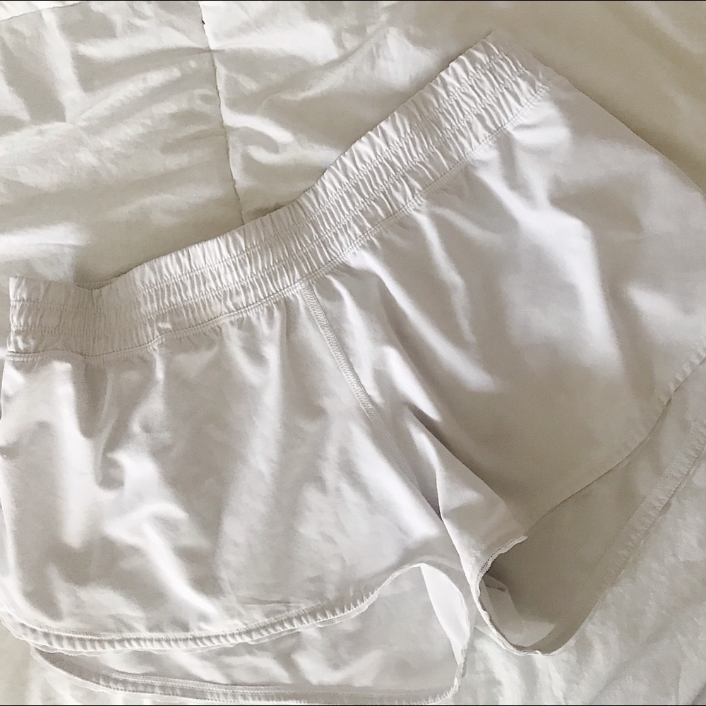 white lulu lemon shorts (size 8)